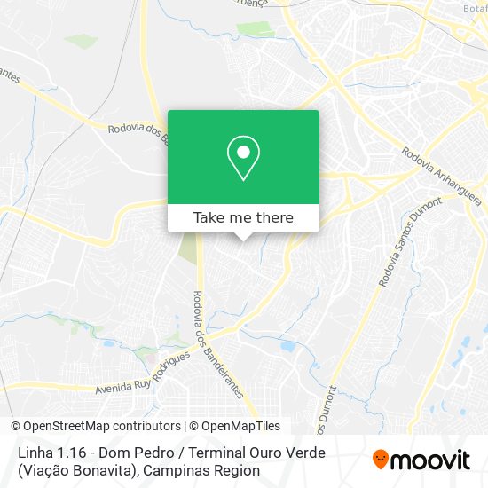 Linha 1.16 - Dom Pedro / Terminal Ouro Verde (Viação Bonavita) map