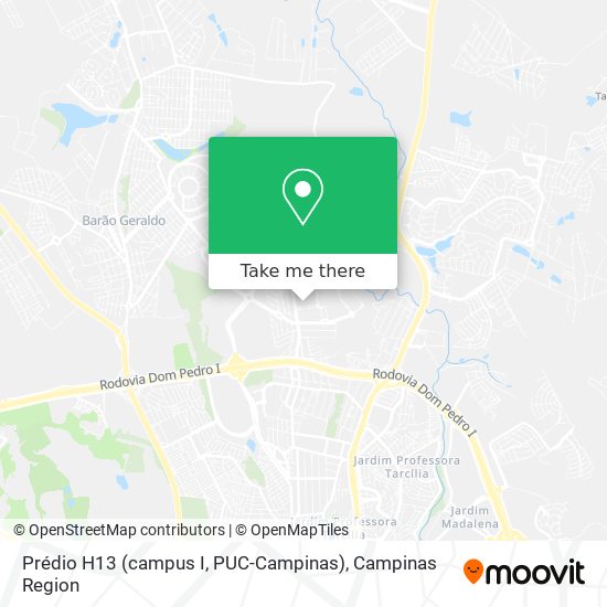 Prédio H13 (campus I, PUC-Campinas) map