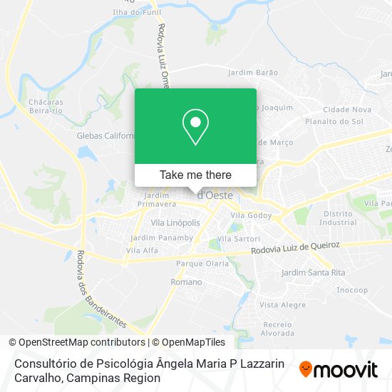 Consultório de Psicológia Ângela Maria P Lazzarin Carvalho map