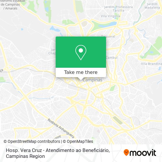 Hosp. Vera Cruz - Atendimento ao Beneficiário map