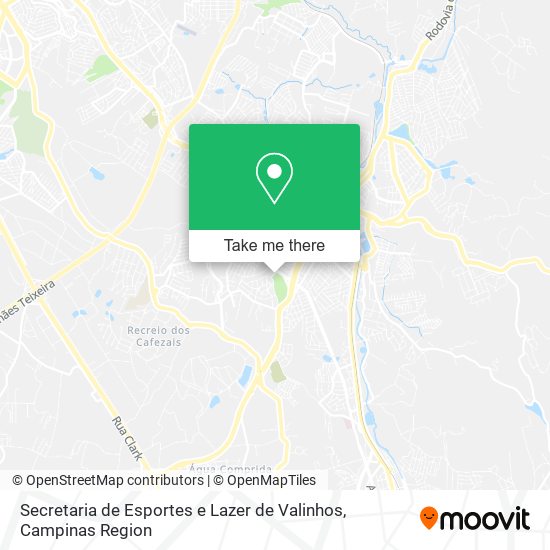 Mapa Secretaria de Esportes e Lazer de Valinhos