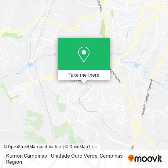 Mapa Kumon Campinas - Unidade Ouro Verde