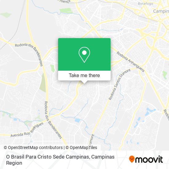 O Brasil Para Cristo Sede Campinas map