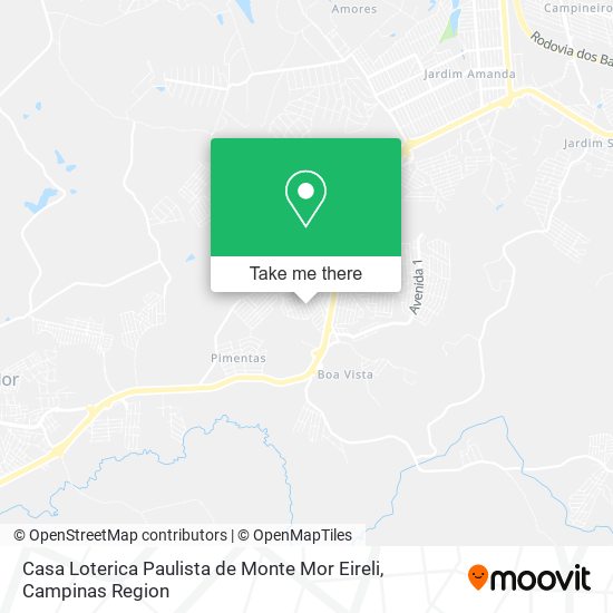 Mapa Casa Loterica Paulista de Monte Mor Eireli