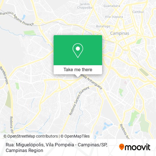 Mapa Rua: Miguelópolis, Vila Pompéia - Campinas / SP