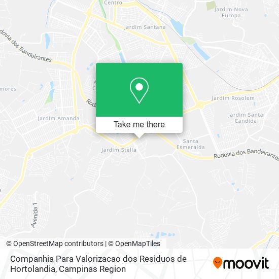 Companhia Para Valorizacao dos Residuos de Hortolandia map