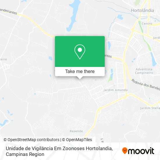 Unidade de Vigilância Em Zoonoses Hortolandia map