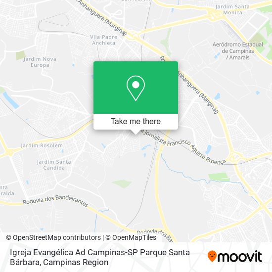 Igreja Evangélica Ad Campinas-SP Parque Santa Bárbara map