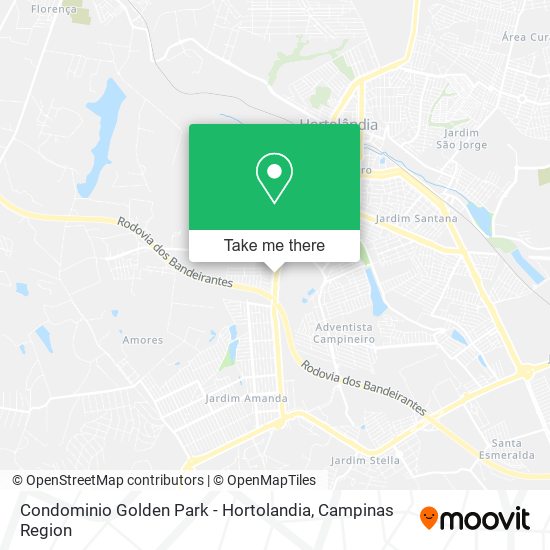 Mapa Condominio Golden Park - Hortolandia