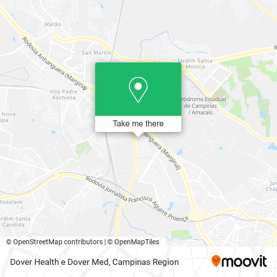 Mapa Dover Health e Dover Med