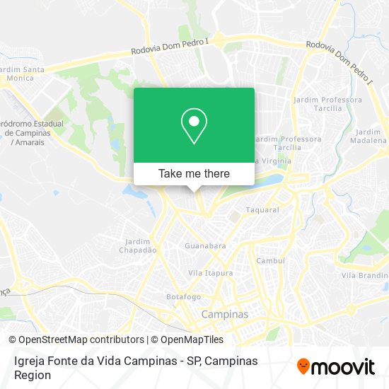 Mapa Igreja Fonte da Vida Campinas - SP