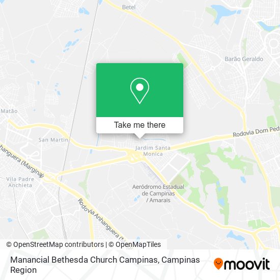 Mapa Manancial Bethesda Church Campinas