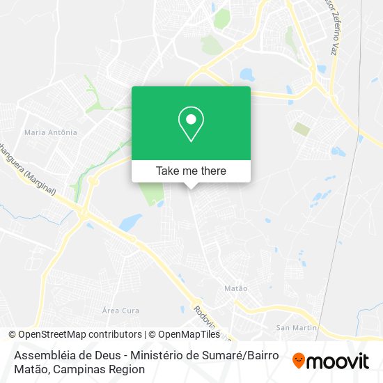 Mapa Assembléia de Deus - Ministério de Sumaré / Bairro Matão