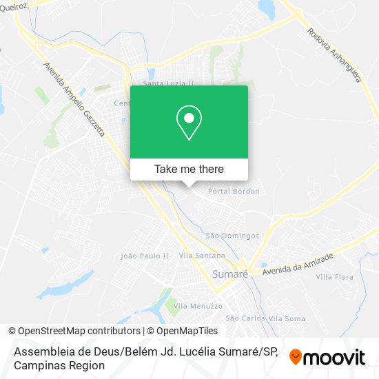 Mapa Assembleia de Deus / Belém Jd. Lucélia Sumaré / SP