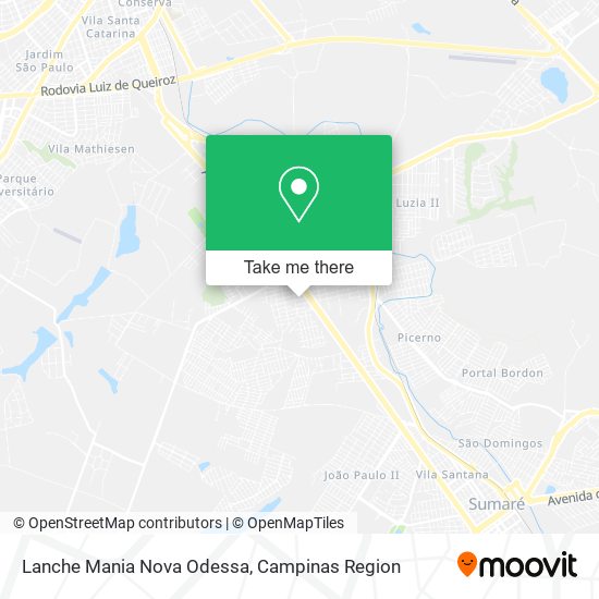 Lanche Mania Nova Odessa map