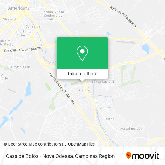 Mapa Casa de Bolos - Nova Odessa