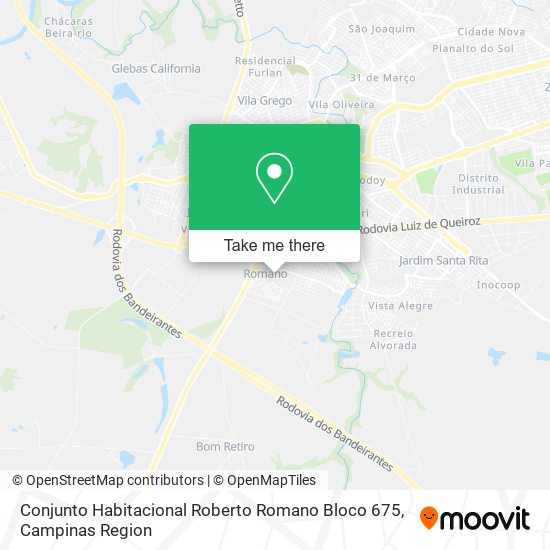 Mapa Conjunto Habitacional Roberto Romano Bloco 675