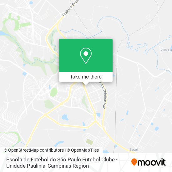 Escola de Futebol do São Paulo Futebol Clube - Unidade Paulínia map