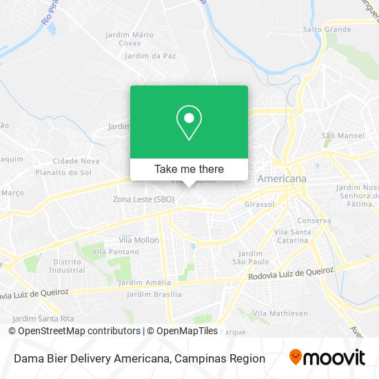 Dama Bier Delivery Americana map