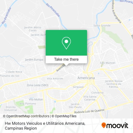 Hw Motors Veículos e Utilitários Americana map