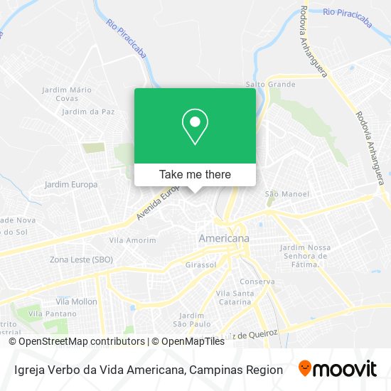 Mapa Igreja Verbo da Vida Americana