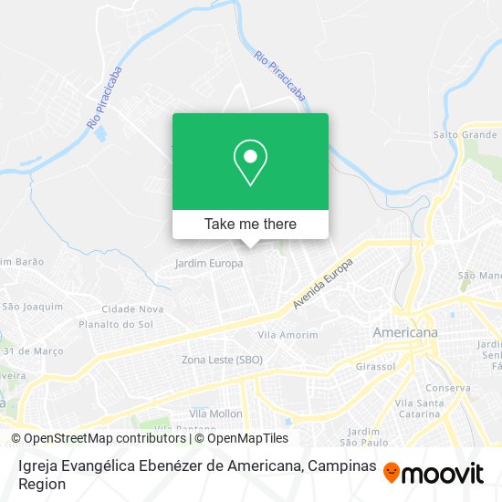 Igreja Evangélica Ebenézer de Americana map