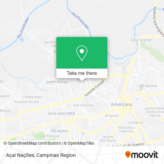 Açai Nações map