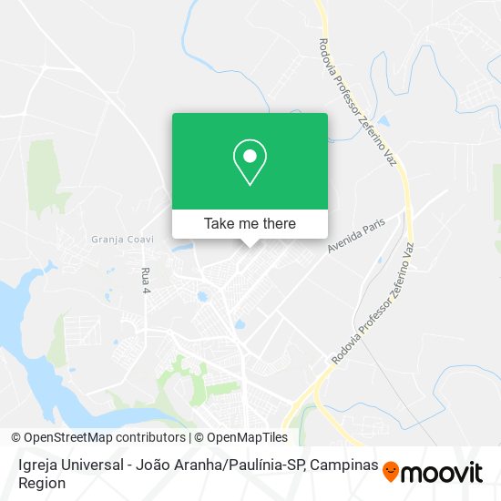 Igreja Universal - João Aranha / Paulínia-SP map