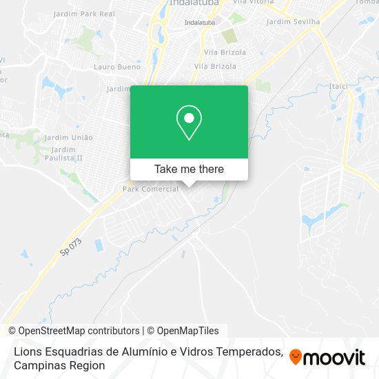 Lions Esquadrias de Alumínio e Vidros Temperados map