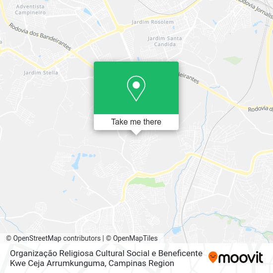 Organização Religiosa Cultural Social e Beneficente Kwe Ceja Arrumkunguma map