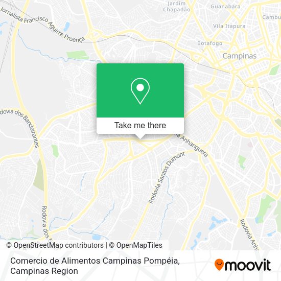 Comercio de Alimentos Campinas Pompéia map
