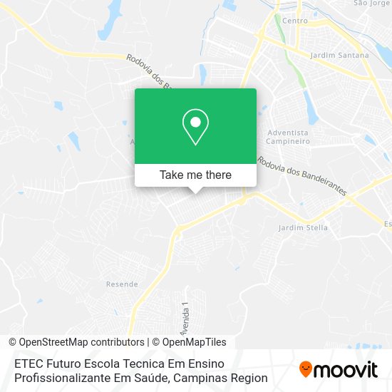 ETEC Futuro Escola Tecnica Em Ensino Profissionalizante Em Saúde map