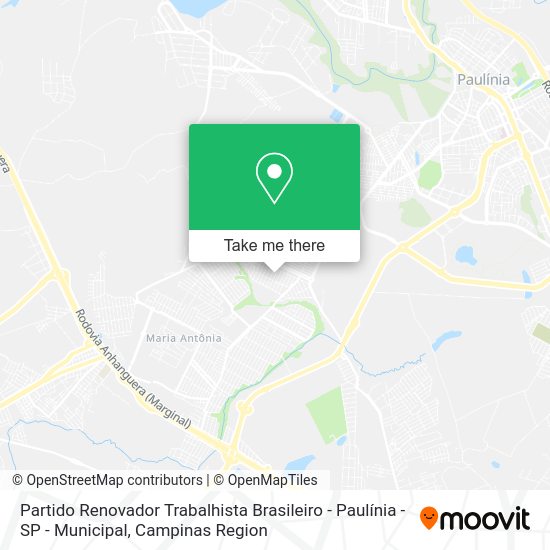 Partido Renovador Trabalhista Brasileiro - Paulínia - SP - Municipal map