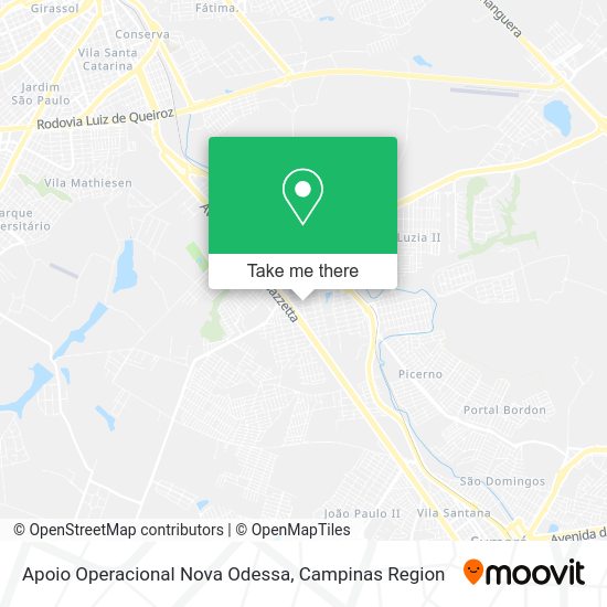 Apoio Operacional Nova Odessa map
