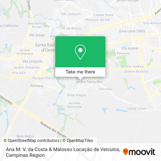 Ana M. V. da Costa & Malosso Locação de Veiculos map