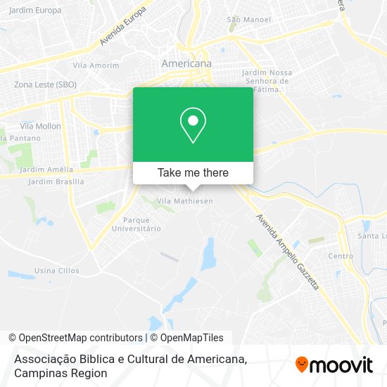 Associação Biblica e Cultural de Americana map