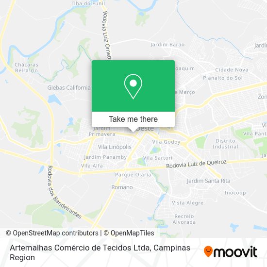 Artemalhas Comércio de Tecidos Ltda map