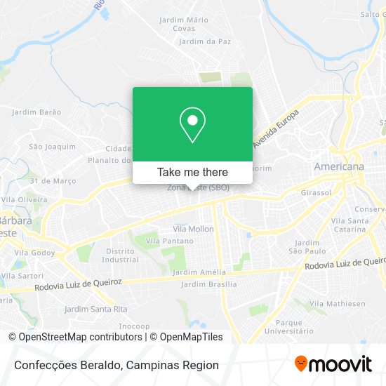 Confecções Beraldo map
