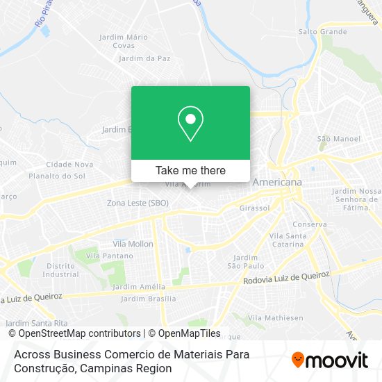 Across Business Comercio de Materiais Para Construção map
