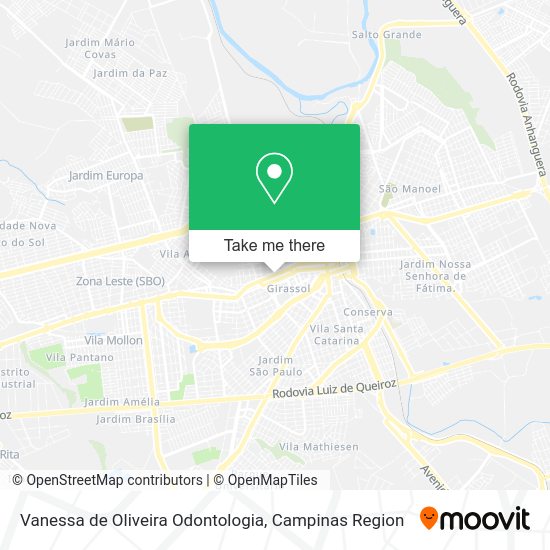 Vanessa de Oliveira Odontologia map