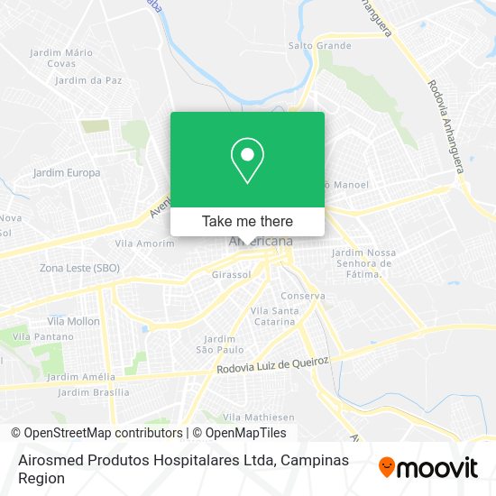 Airosmed Produtos Hospitalares Ltda map