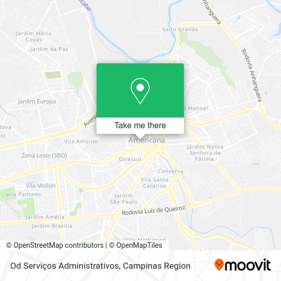 Od Serviços Administrativos map