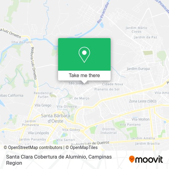 Santa Clara Cobertura de Alumínio map