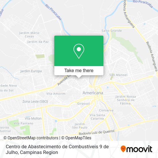 Centro de Abastecimento de Combustíveis 9 de Julho map