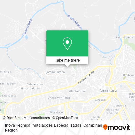 Inova Tecnica Instalações Especializadas map