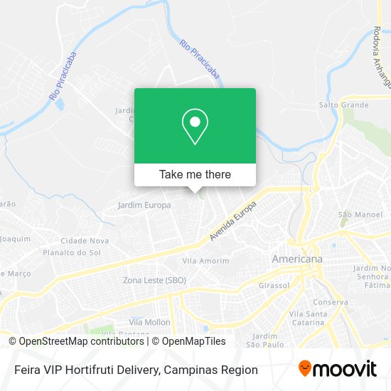 Feira VIP Hortifruti Delivery map