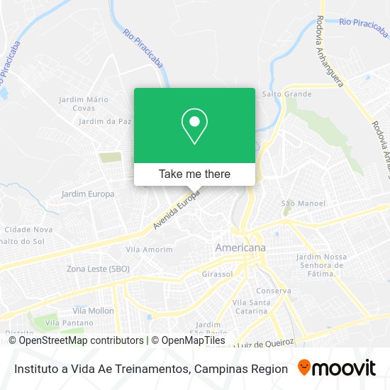 Instituto a Vida Ae Treinamentos map