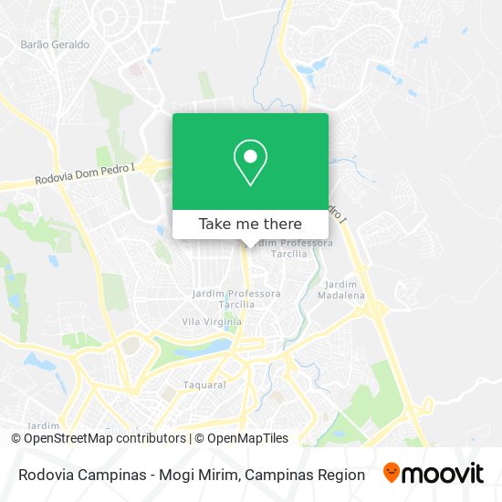 Mapa Rodovia Campinas - Mogi Mirim