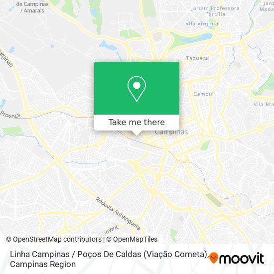 Linha Campinas / Poços De Caldas (Viação Cometa) map