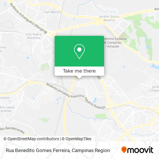 Mapa Rua Benedito Gomes Ferreira